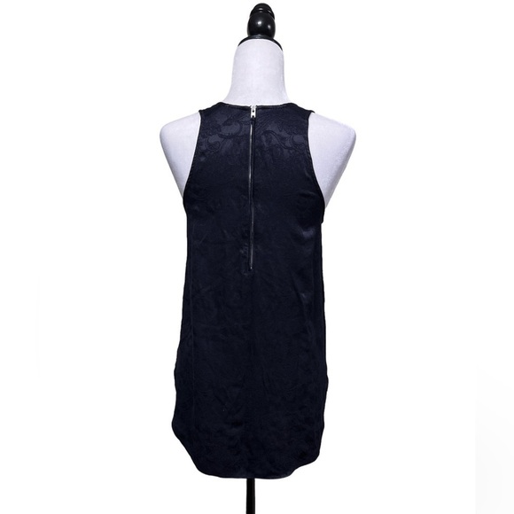 Aritzia Wilfred Paisley Sleeveless Back Zip Top in Navy Blue - Picture 3 of 9